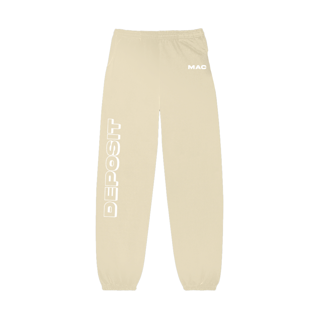 "Send the Deposit" Sweatpants (Beige)